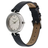 Titan Raga Women Watch Analog  Silver Dial With Black Leather Strap, 2540SL01